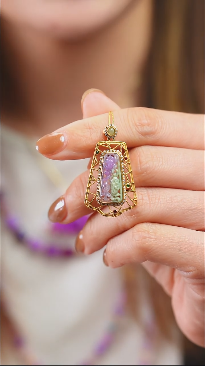 苏纪石（舒俱来）18K金镶嵌吊坠(不含链)874