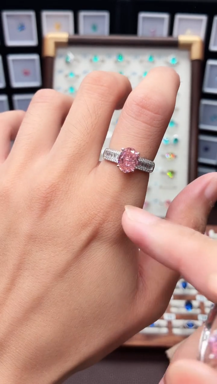 戒指彩色蓝宝石银S925镶嵌1111