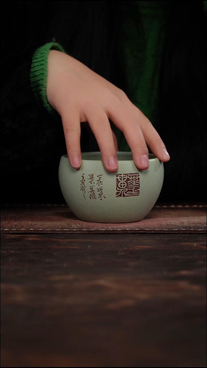 茶杯紫砂非遗茶器-一花一世界