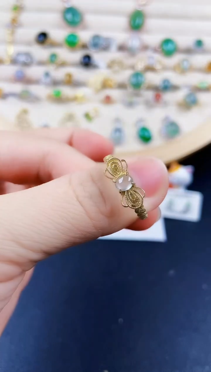 翡翠戒指银S925镶嵌494568