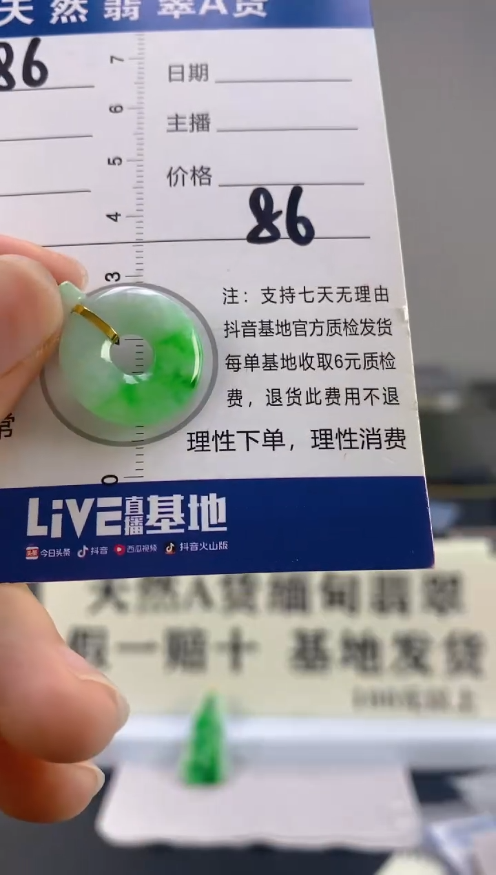 【闪购商品】翡翠颈饰18K金镶嵌天然A货翡翠
