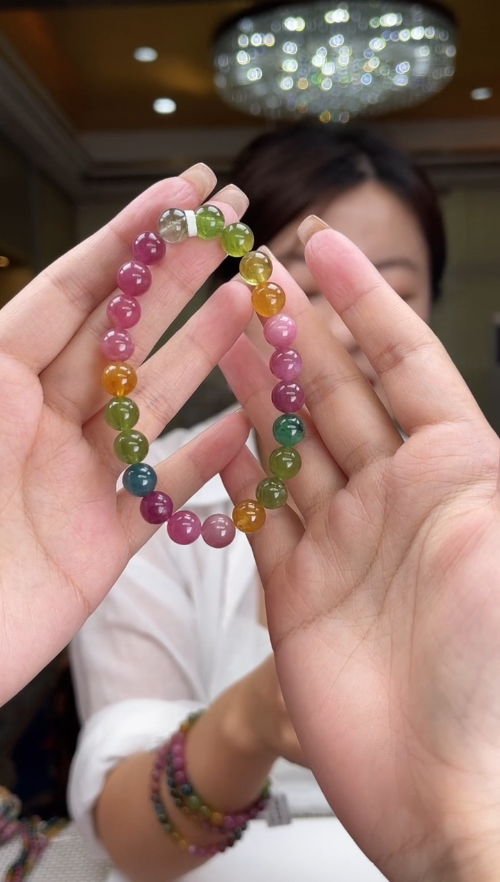 未镶嵌/碧玺手串8mm+单圈多样性发货