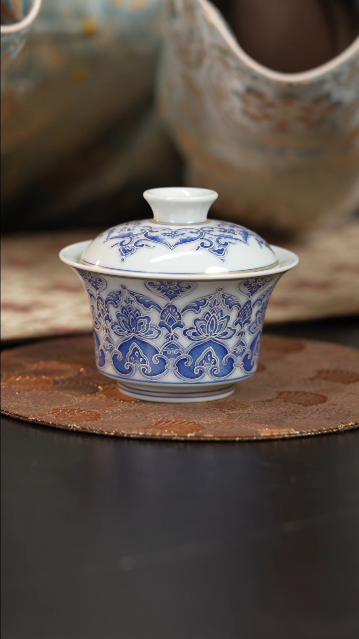 【闪购商品】杯四景堂青花描银