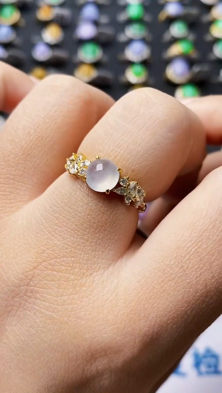 银S925镶嵌戒指翡翠0239