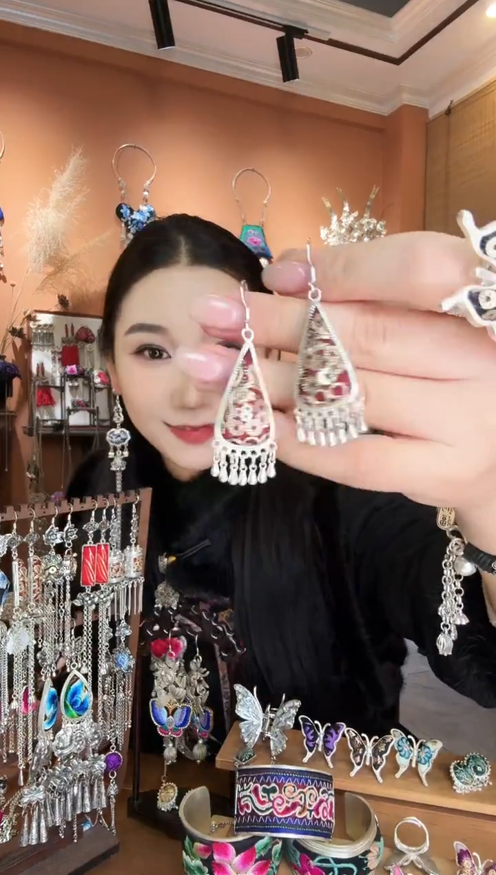 刺绣纯手工民族风耳环