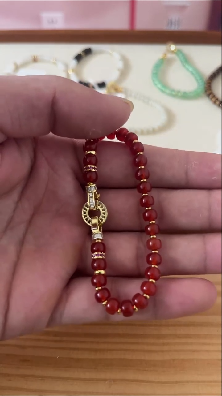 合金手串玛瑙/玉髓红玉髓手串