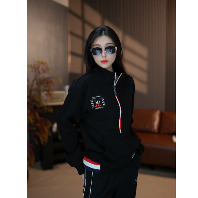 【麦森森专属】L驴25秋季限定三色拼接卫衣宽肩百搭刺绣长袖重工