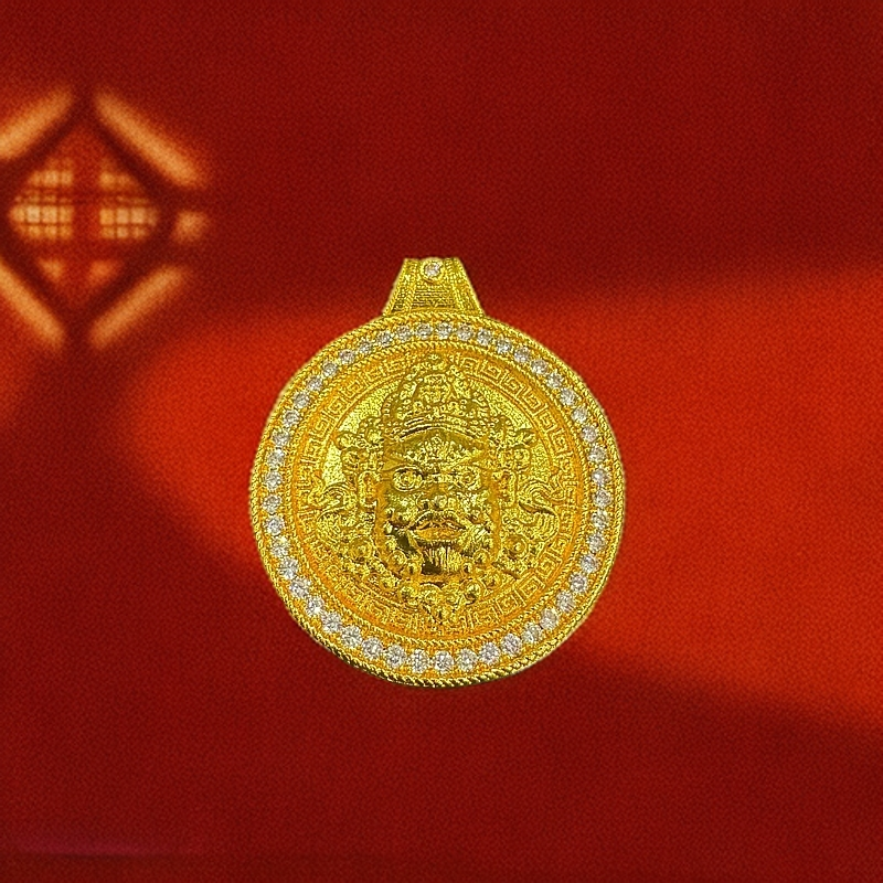 吊坠 黄财财镶钻罗盘吊坠  D10021