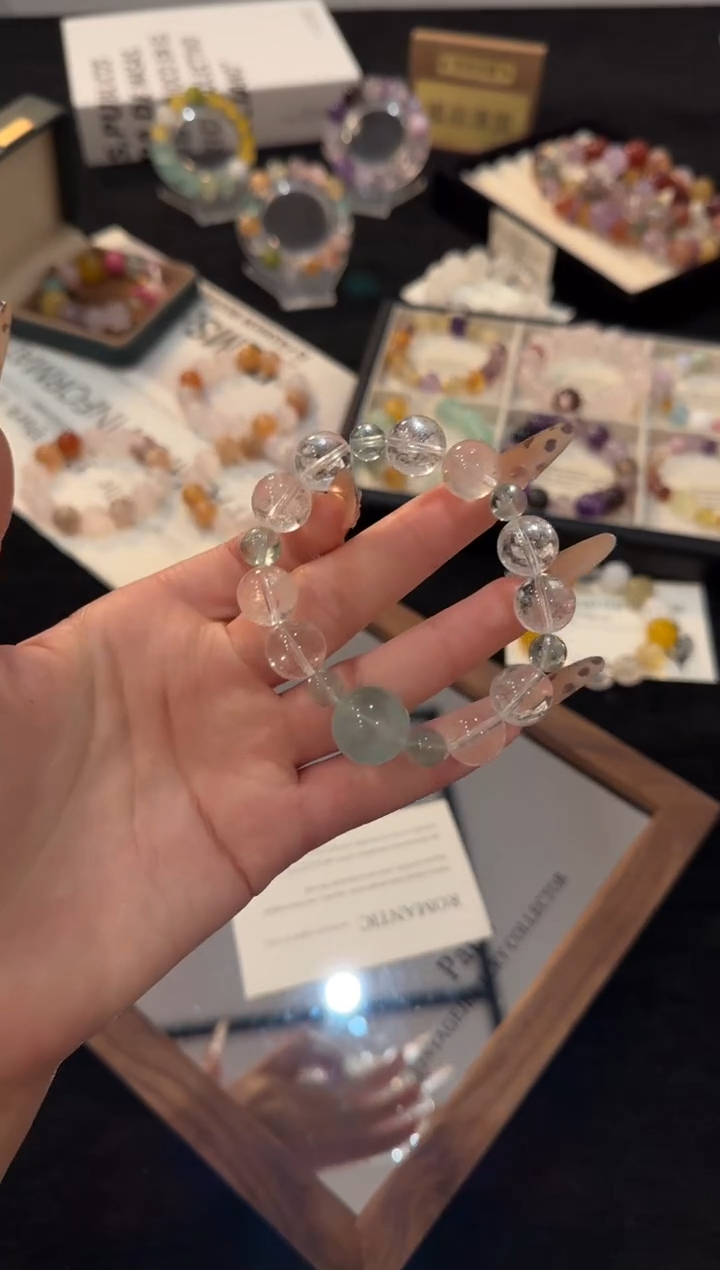 未镶嵌手链水晶奶白晶多宝x3326