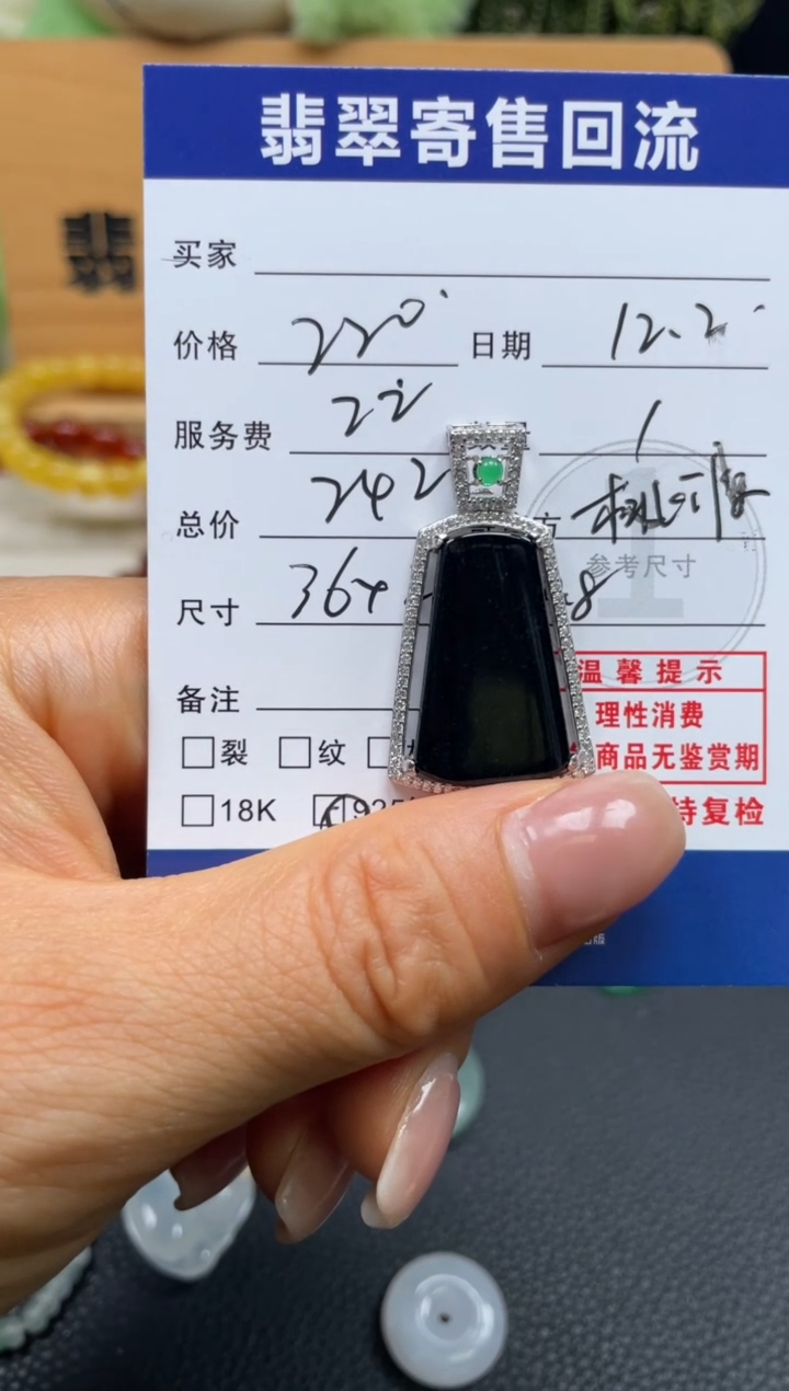 颈饰银S925镶嵌翡翠10151301