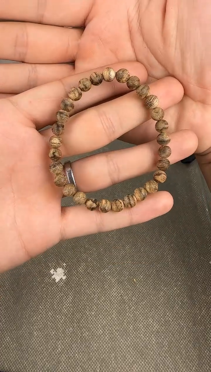 【闪购商品】沉香手串天然野马泥涝单圈圆珠