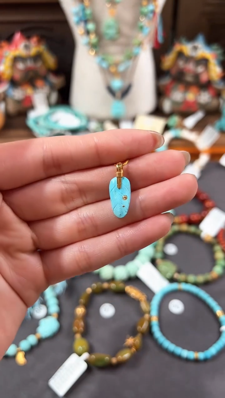 【闪购商品】绿松石提溜18K金镶嵌绿松石提溜