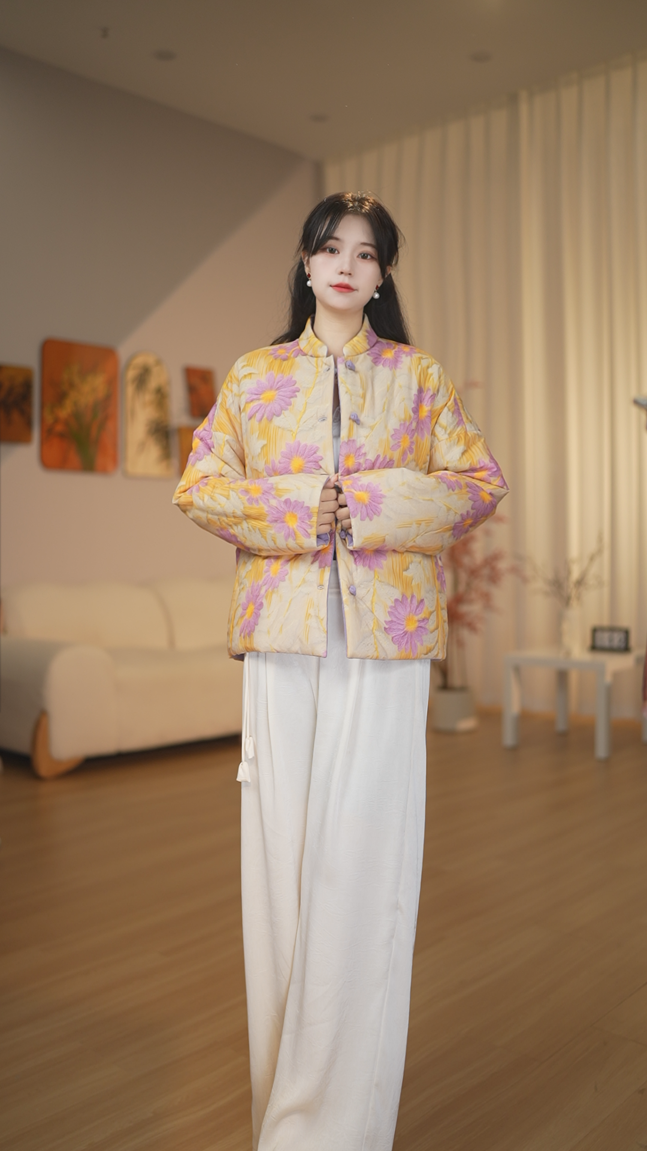 【5203-雏菊梦】2025新款新中式国风复古宽松棉服外套-菲哥