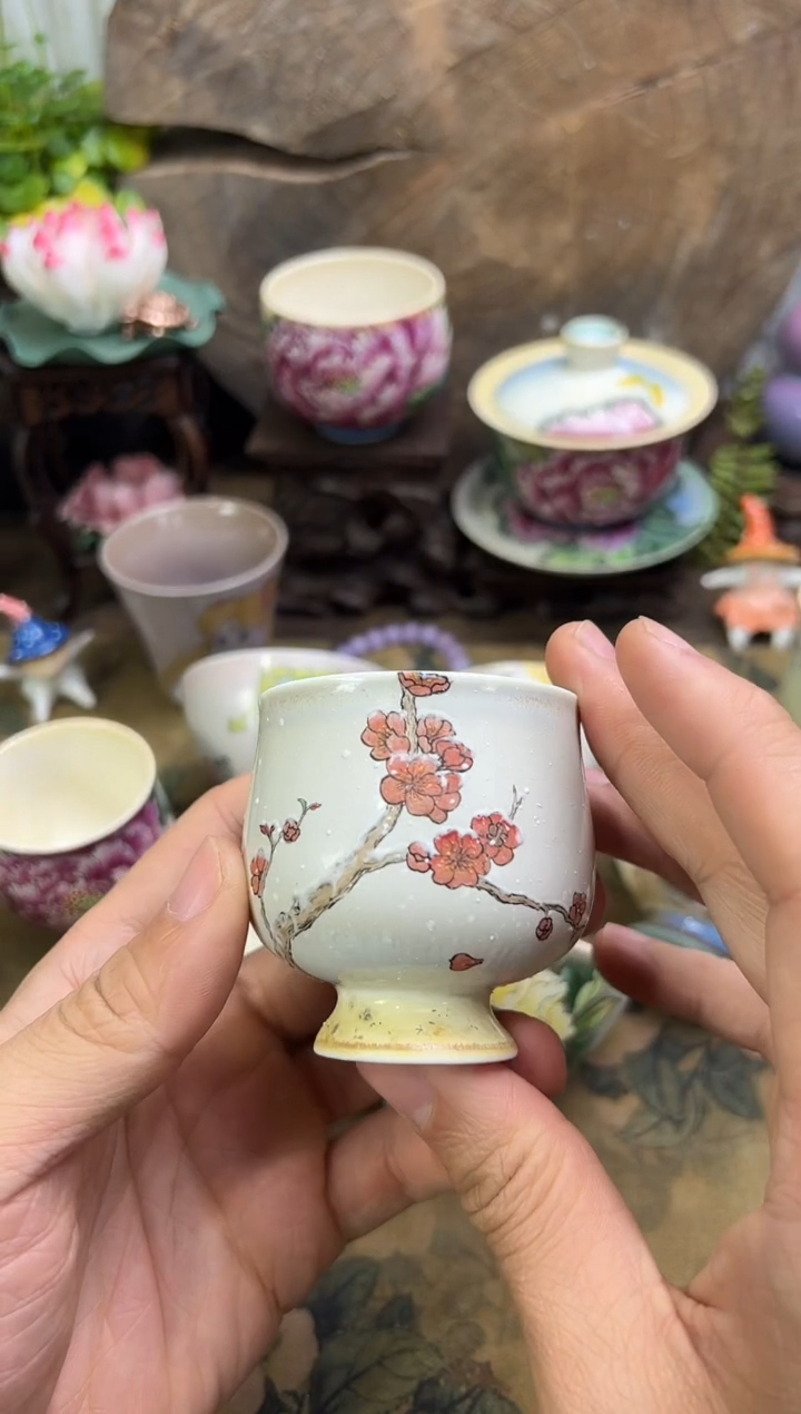 【闪购商品】拾泥手绘梅花杯主人杯