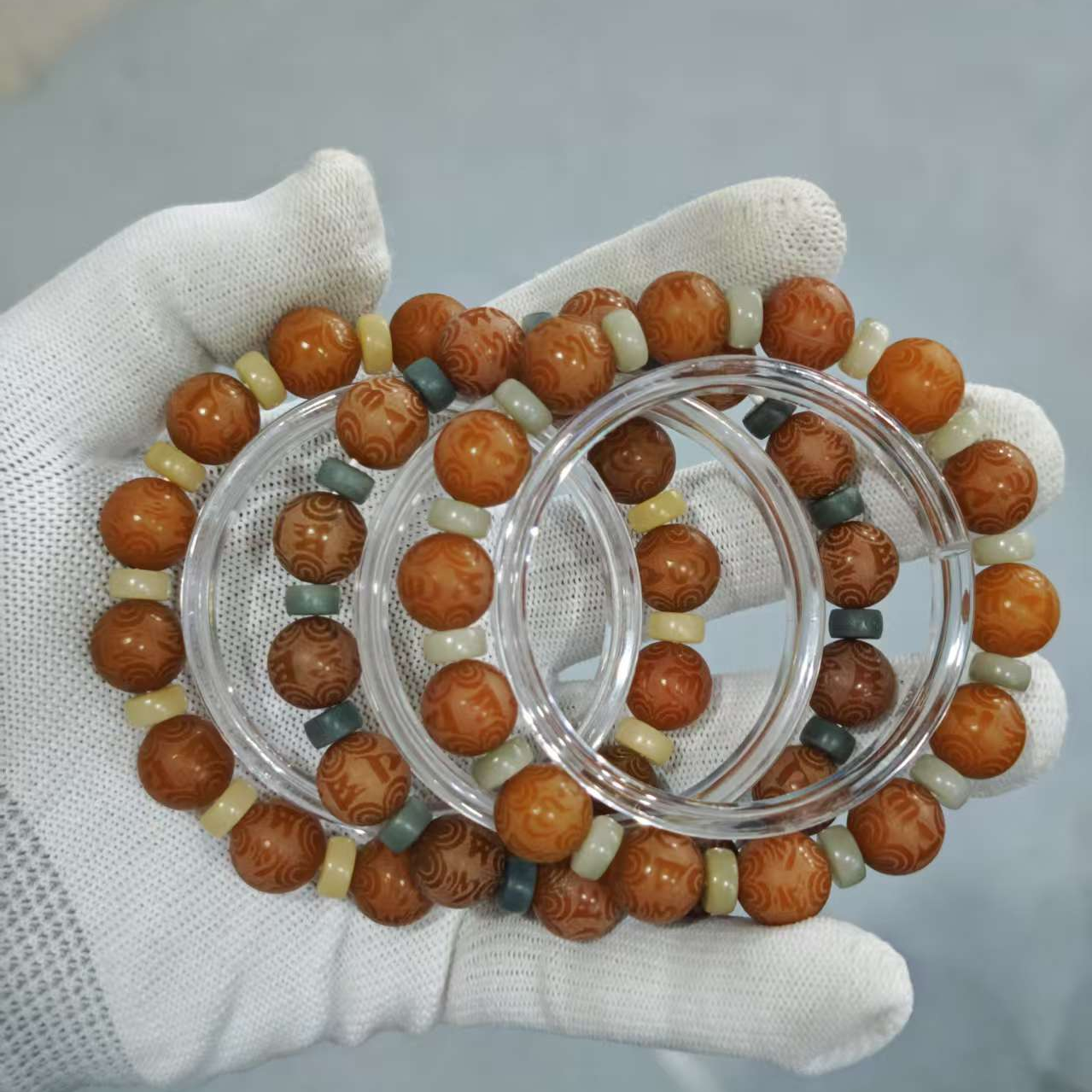 P188 菩提1.2cm单圈手串（隔片颜色多样性）