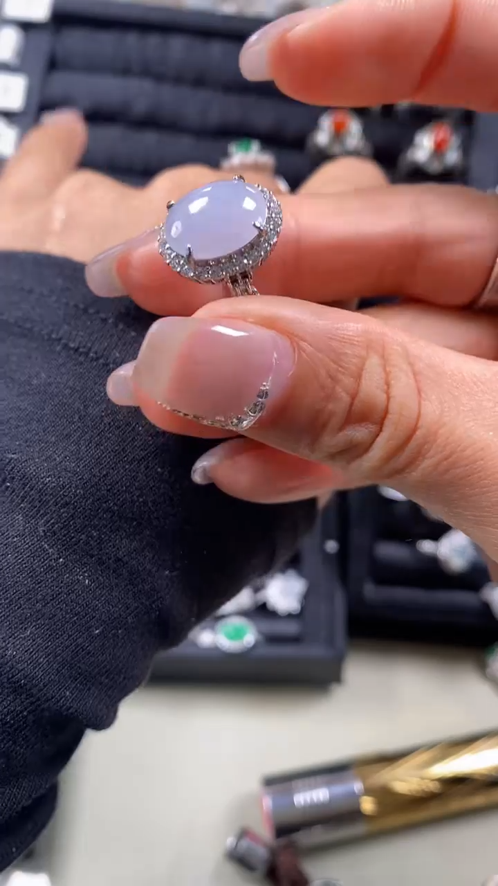 【闪购商品】翡翠戒指银S925镶嵌8997