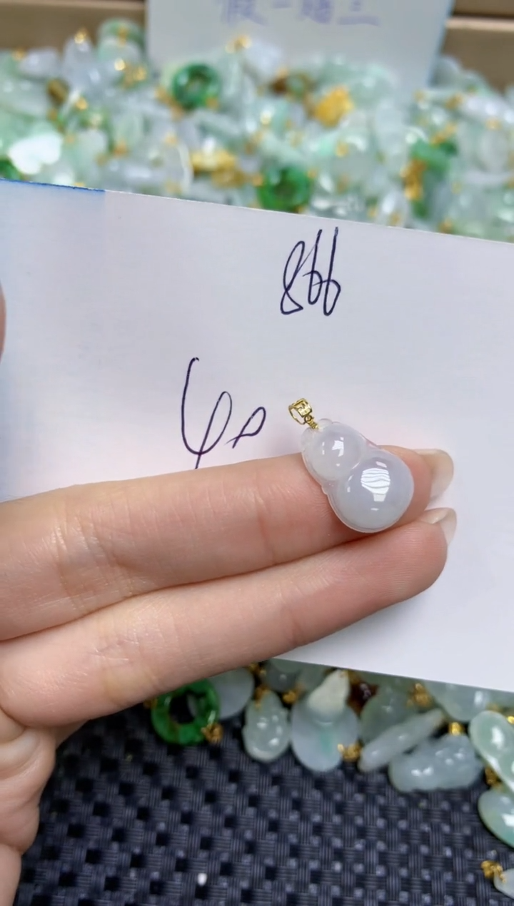 【闪购商品】翡翠颈饰18K金镶嵌天然缅甸A货翡翠