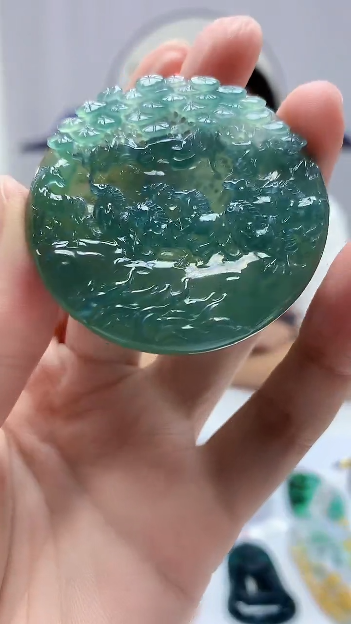 【闪购商品】定制翡翠未镶嵌4812zm-毛货挂件马122