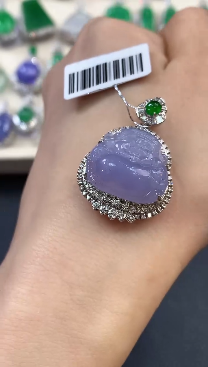 【闪购商品】翡翠吊坠(不含链)18K金镶嵌D14有色差