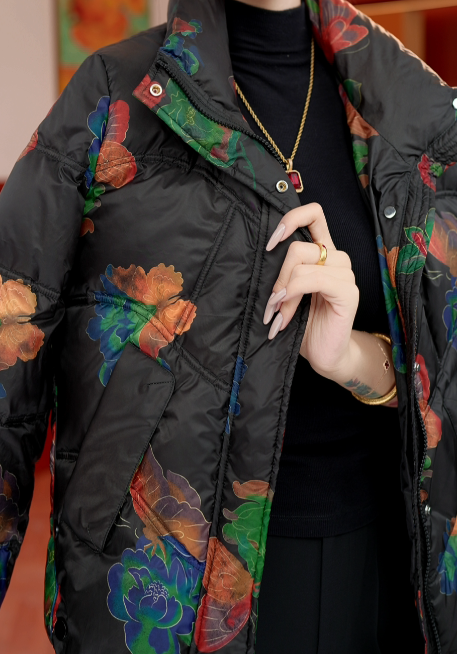 【甄选大朵鸭绒】2025杭州原版正品保暖气质减龄修身羽绒服ZF-R053