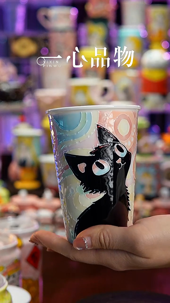 杯子瓷A26景德镇手工手绘杯子摆件