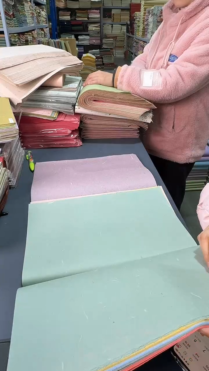 纯手工34*69cm十色50张丝绒楮皮笺