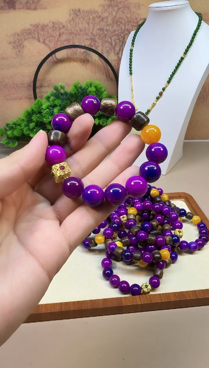 苏纪石（舒俱来）14K金镶嵌手链A220 