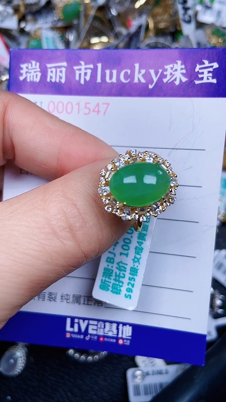 颈饰银S925镶嵌翡翠1578