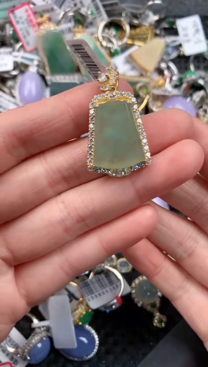 银S925镶嵌戒指翡翠10-10-10    5