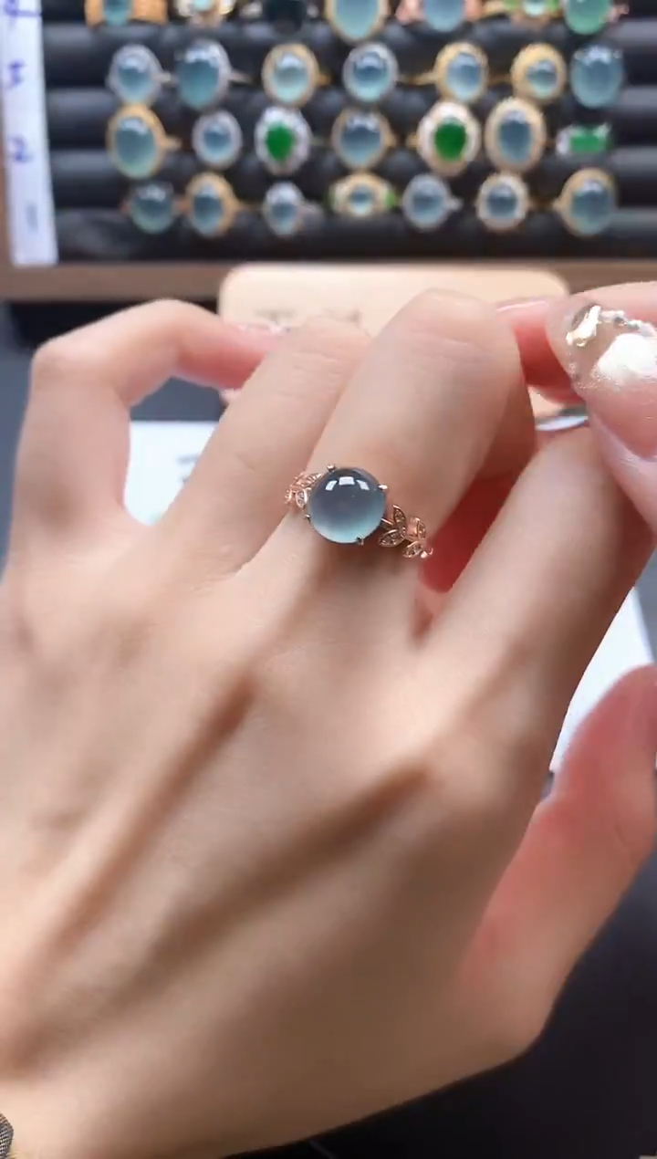 银S925镶嵌戒指翡翠51511