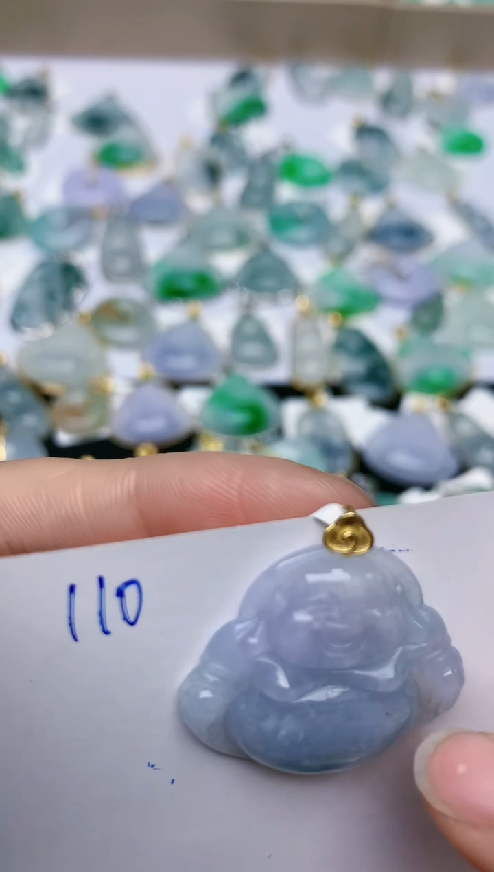 【闪购商品】翡翠颈饰18K金镶嵌天然翡翠A货    