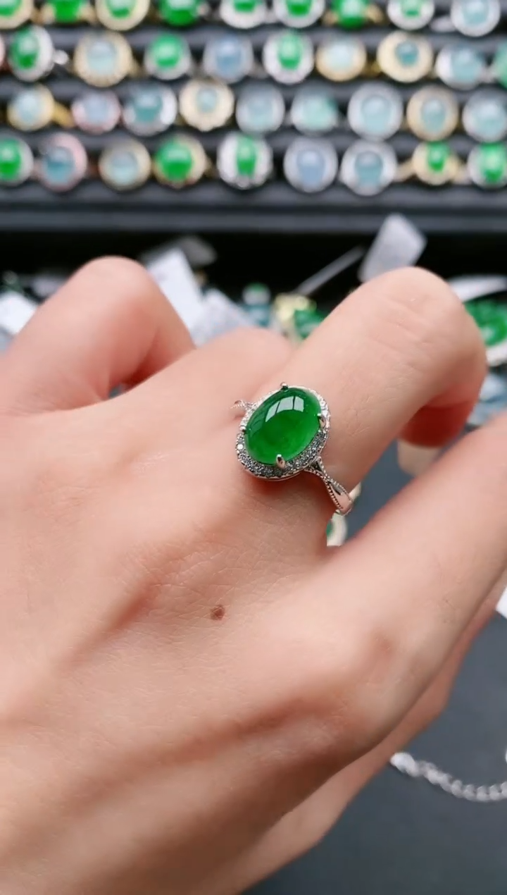 【闪购商品】翡翠戒指银S925镶嵌1111111