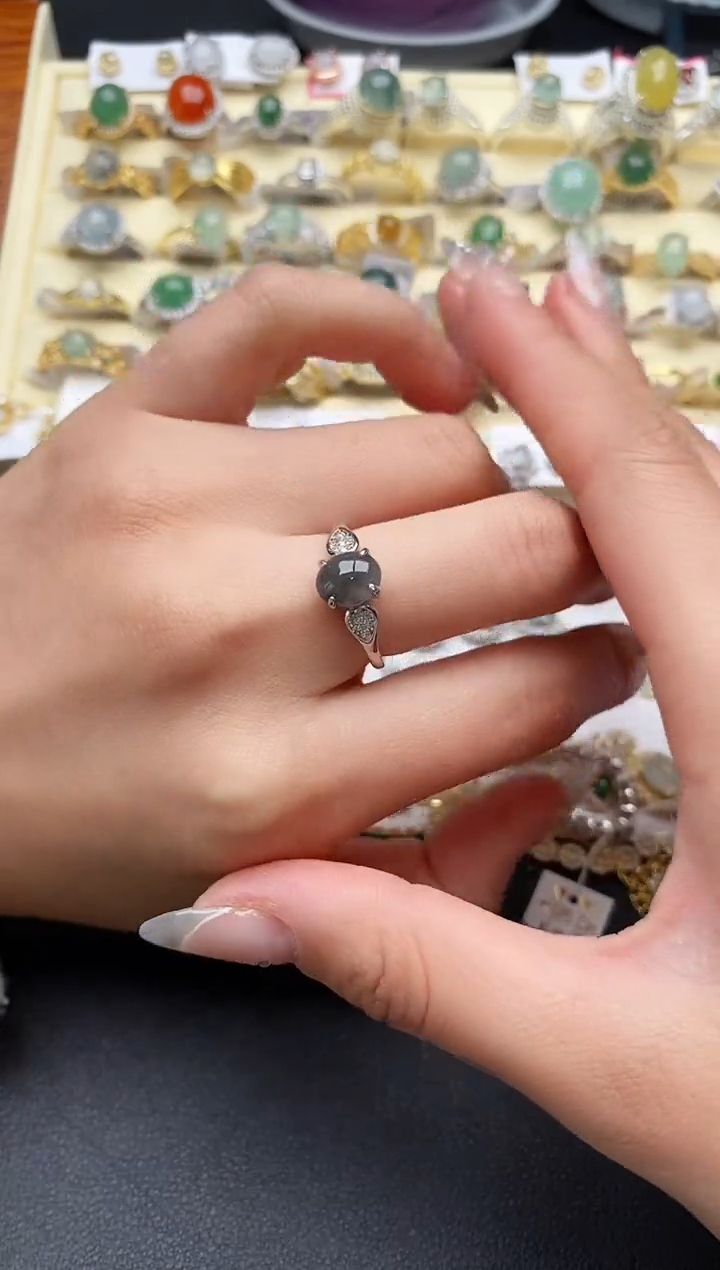 【闪购商品】翡翠戒指银S925镶嵌1111111+10