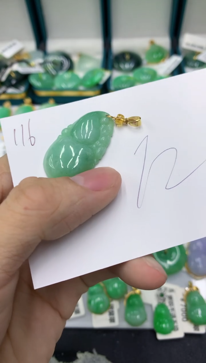 【闪购商品】翡翠颈饰18K金镶嵌号链接11111