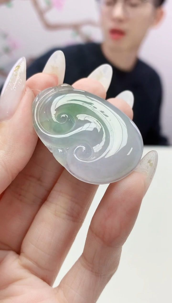 定制翡翠未镶嵌009ee-毛货如意39赠金扣