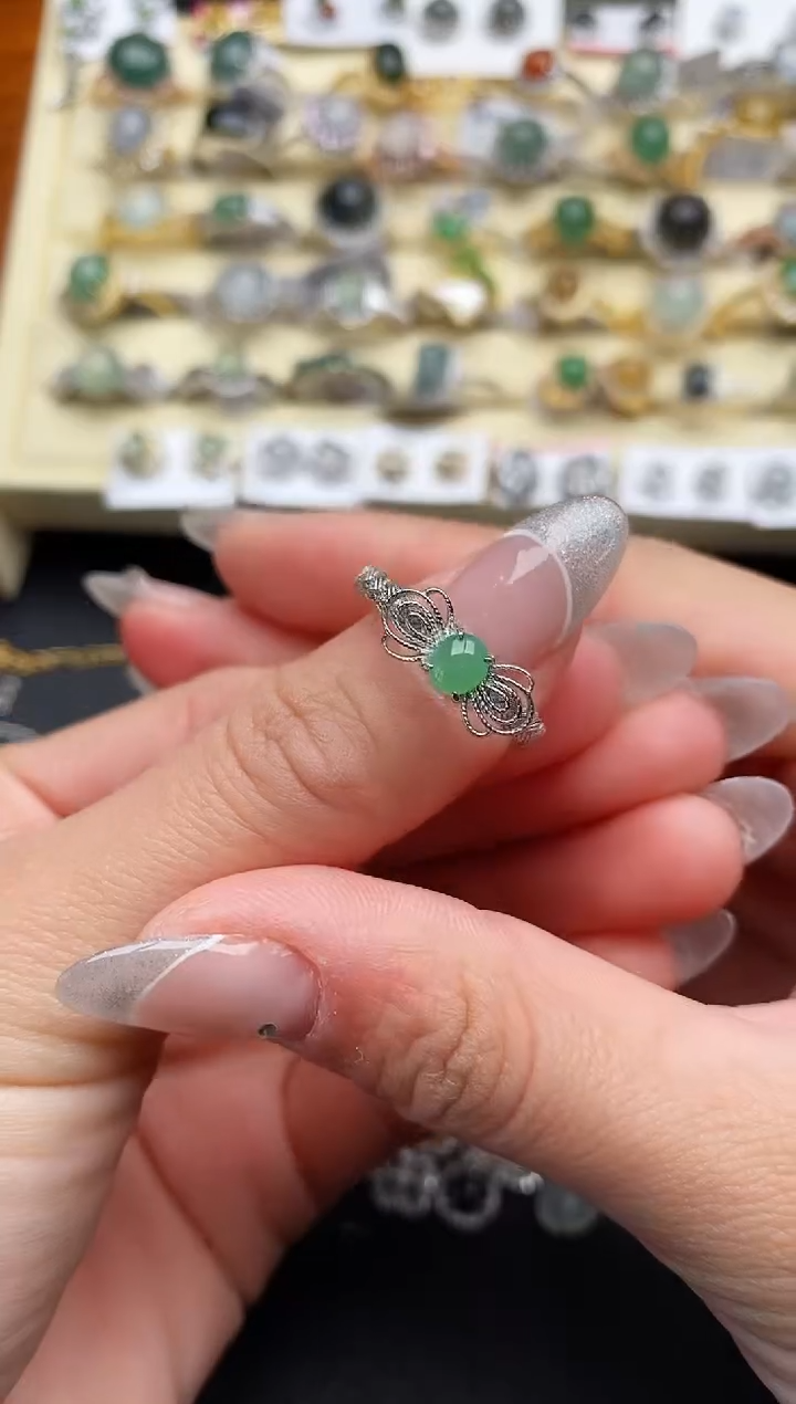 【闪购商品】翡翠戒指银S925镶嵌1111111111+5