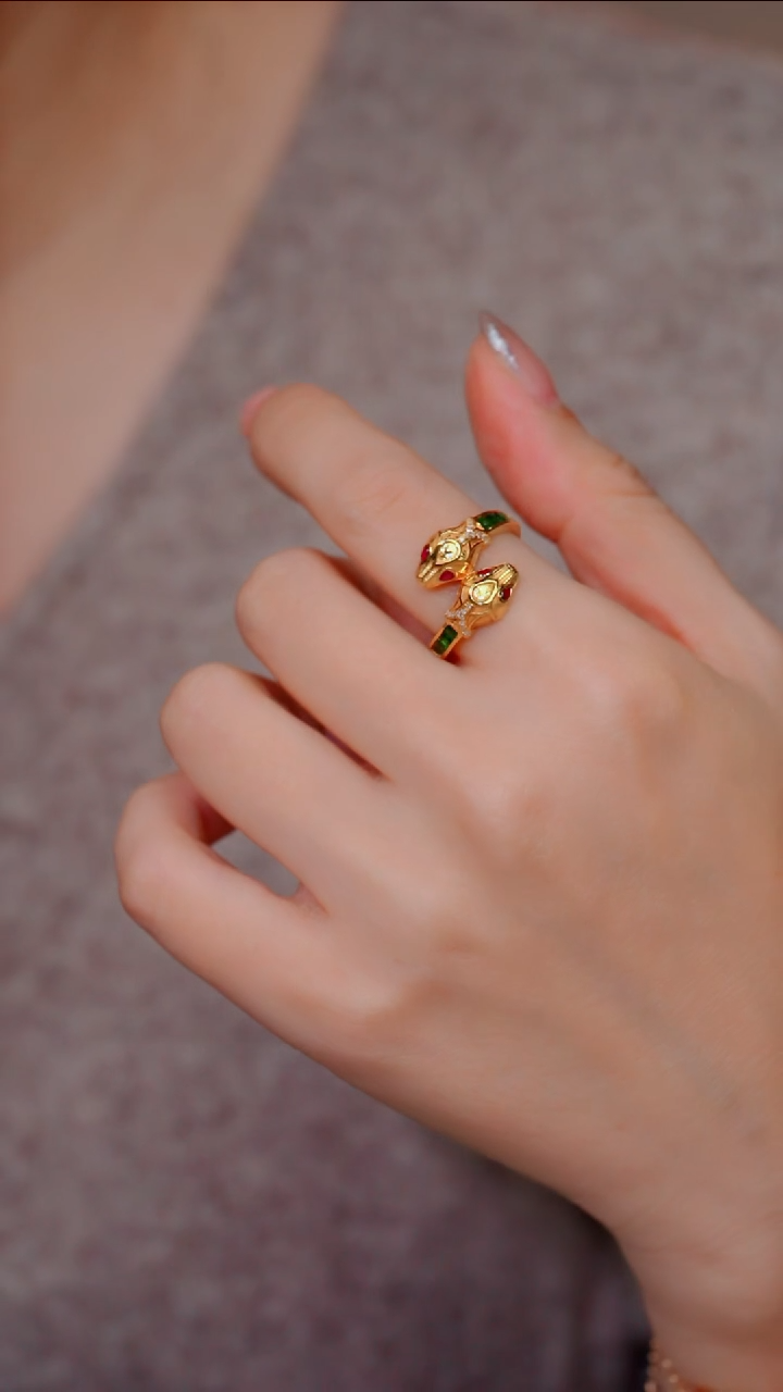 【闪购商品】石榴石戒指18K金镶嵌@@U9916