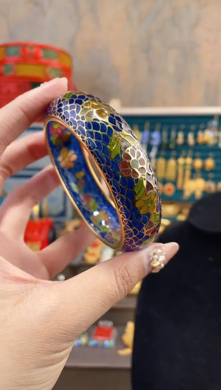【闪购商品】非遗景泰蓝脱胎镯子60-63宝蓝