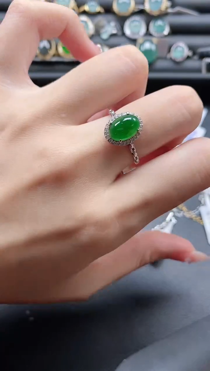 【闪购商品】翡翠戒指银S925镶嵌1111