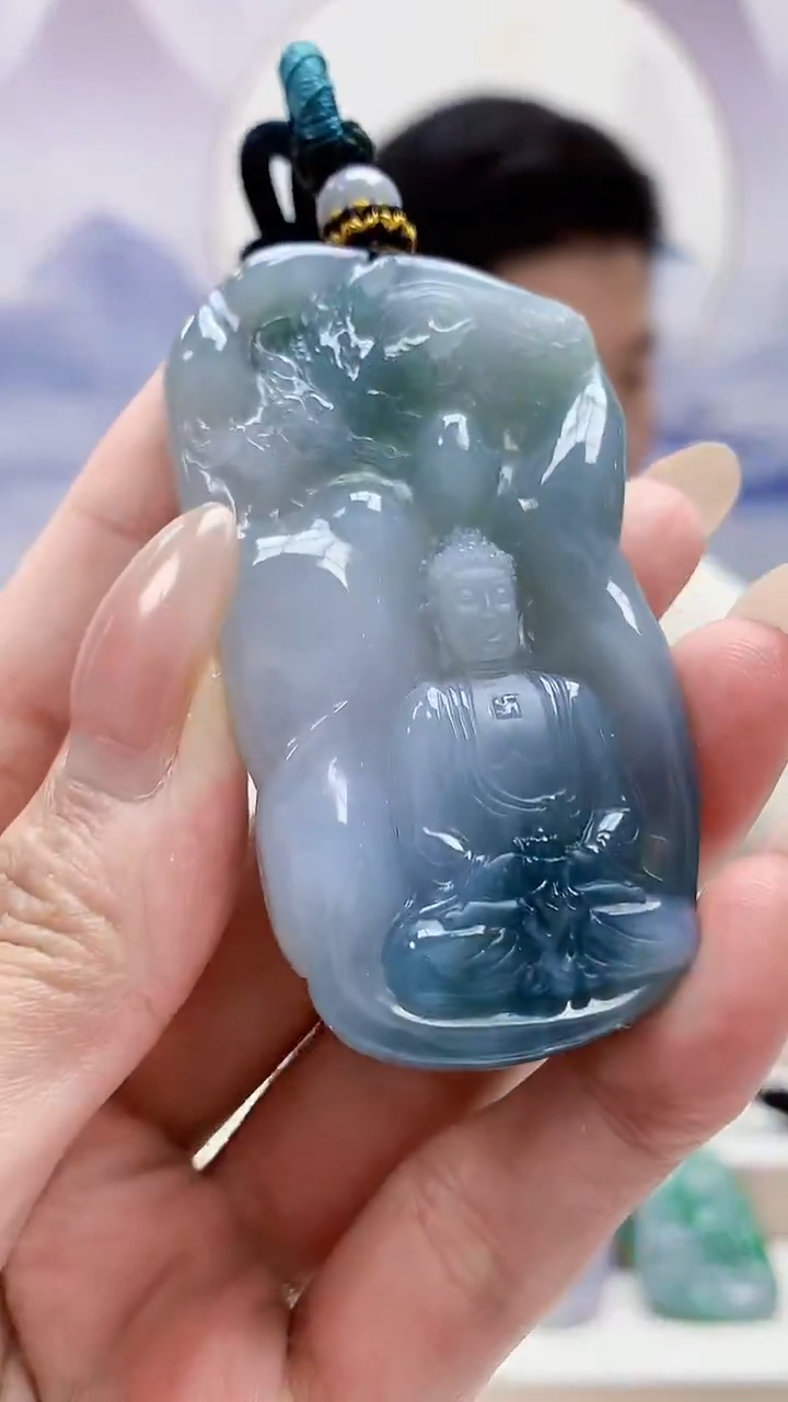 未镶嵌定制翡翠4917MM-毛货挂件133