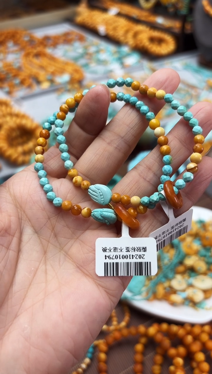 【闪购商品】绿松石手链未镶嵌松石DIY手链多样性发其中一件