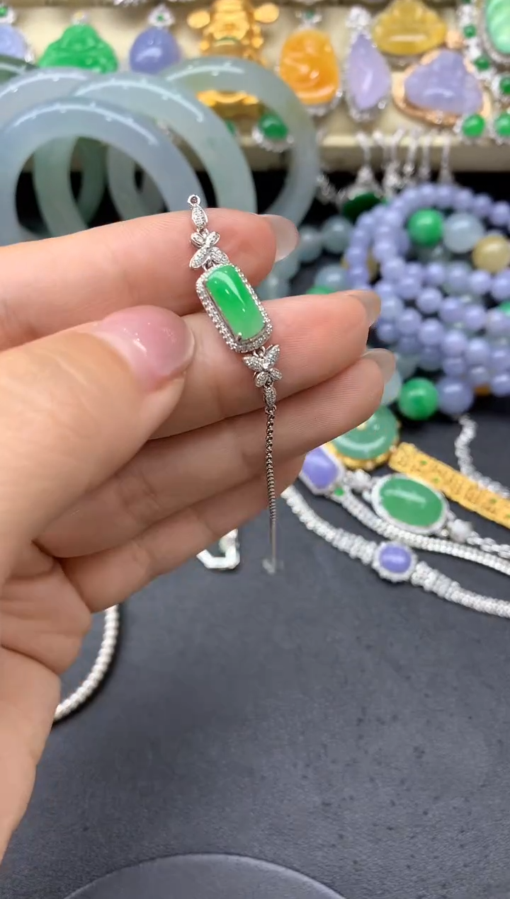 【闪购商品】翡翠手串18K金镶嵌233-中国好珍宝