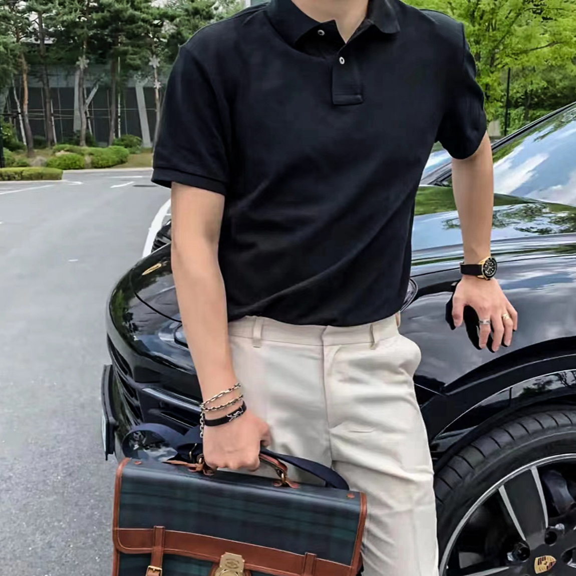 2025常规春季秋季男款纯色夏季短袖Polo衫春秋