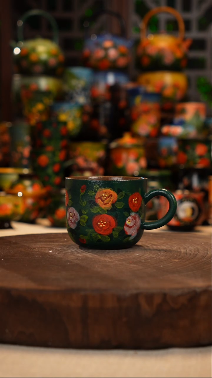 紫砂油画手绘釉下彩