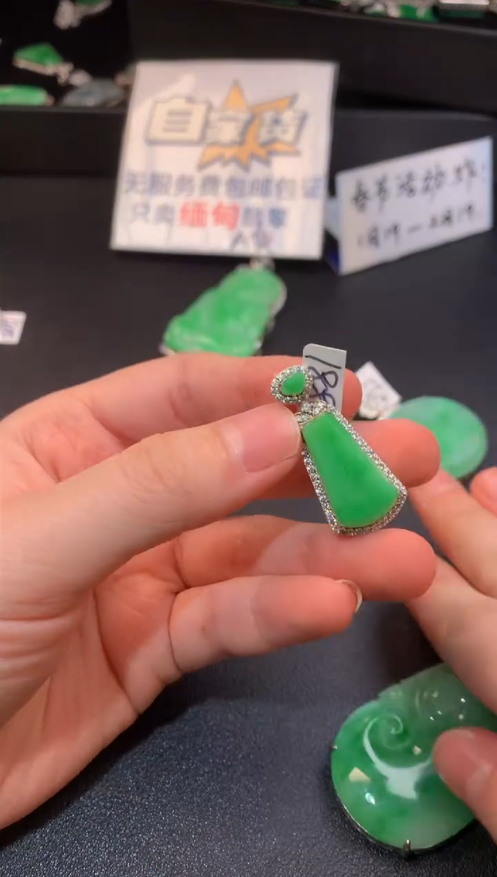 【闪购商品】翡翠颈饰银S925镶嵌翡翠