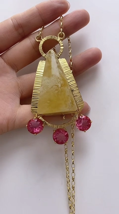 【闪购商品】琥珀裸石银S925镶嵌蜜蜡吊坠