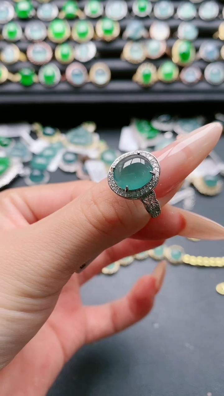 【闪购商品】翡翠戒指银S925镶嵌1111