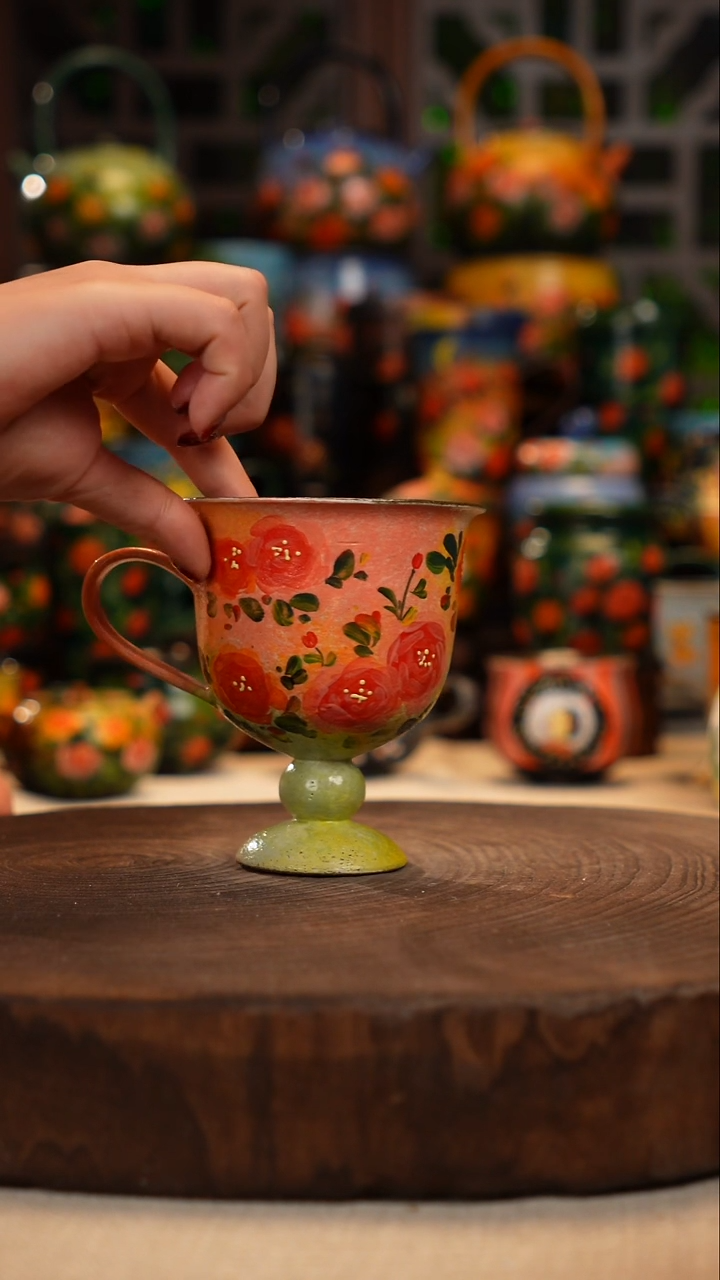 紫砂油画手绘釉下彩