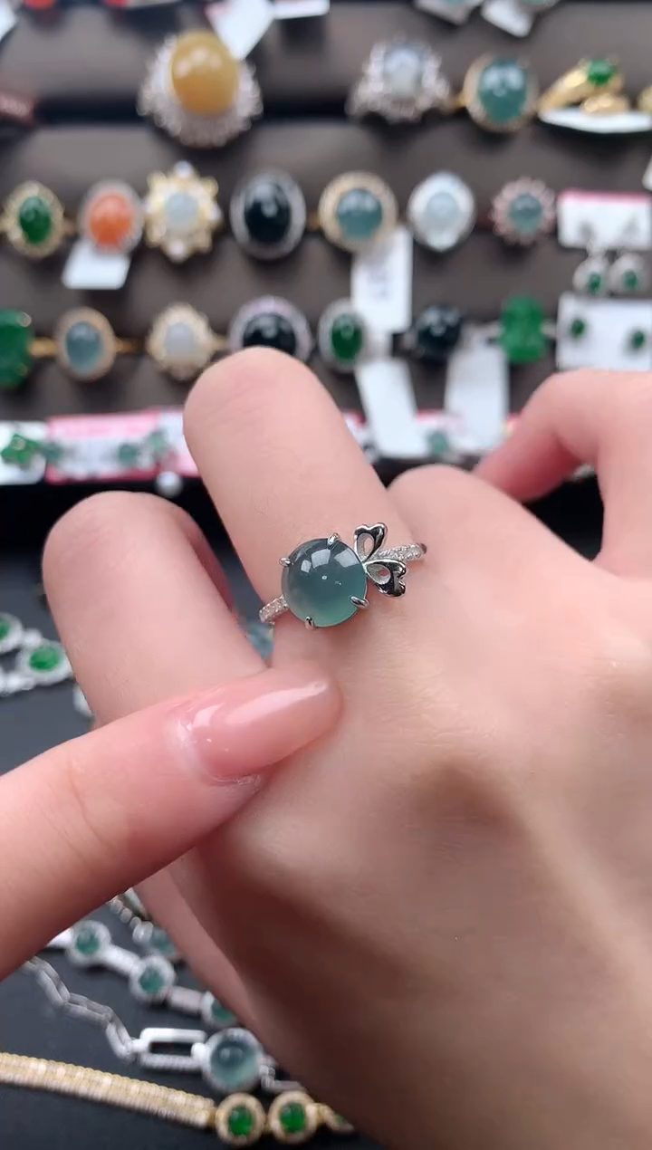 【闪购商品】翡翠戒指银S925镶嵌51241