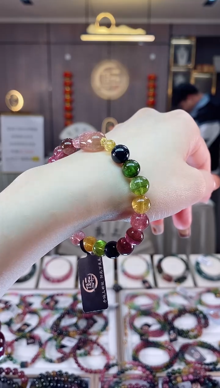 【闪购商品】碧玺单圈手串8mm+未镶嵌一物一证dan